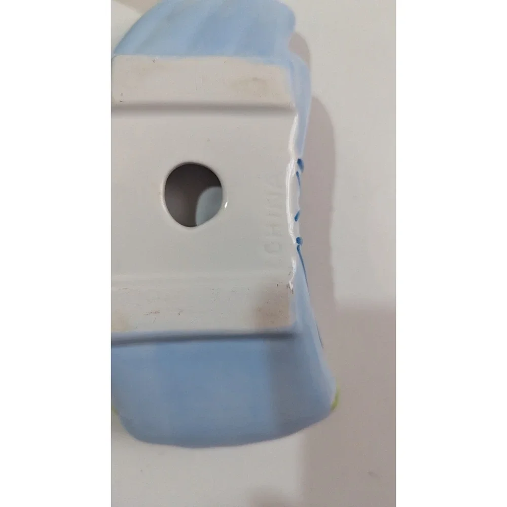 Linens N Things Whimsy Ceramic‎ Bathroom Set Blue Boot Toothbrush Holder Dish